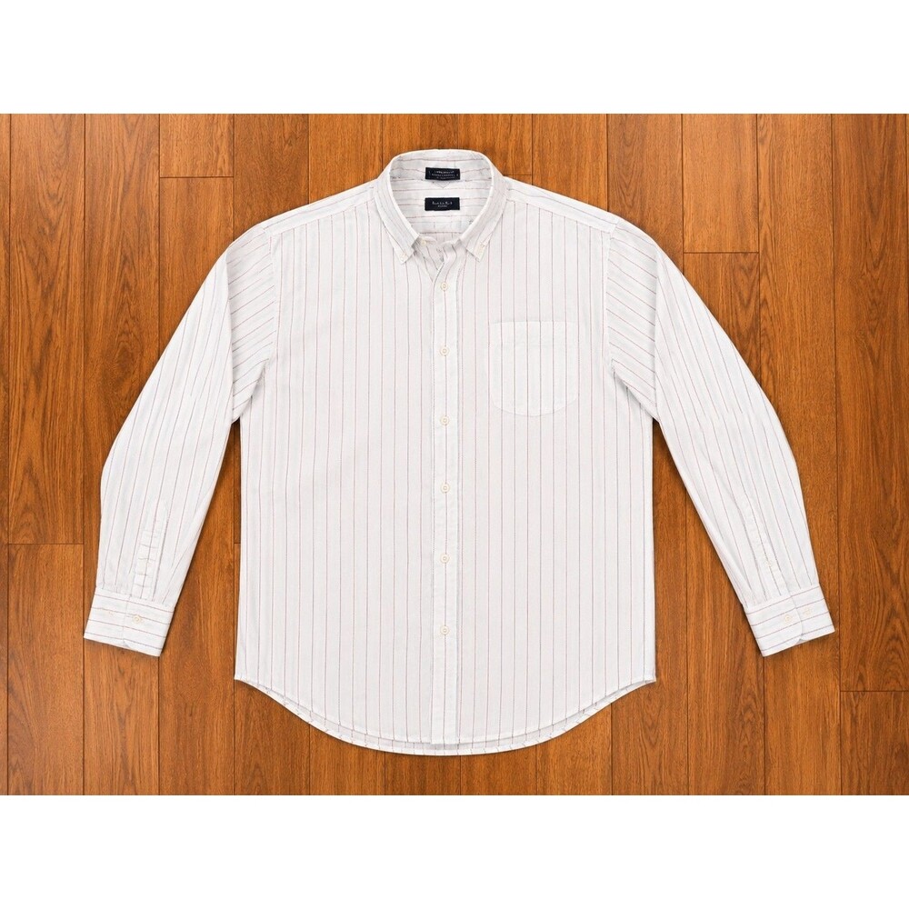 GANT XL White Pinstripe Button Down Shirt Long Sleeve Mens Dress Casual